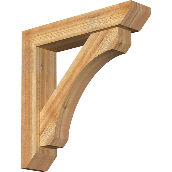 Ekena Millwork Legacy Slat Rough Sawn Bracket w/ Offset Brace, Western Red Cedar, 6"W x 28"D x 28"H BKT0604X28X28LEC06RWR - main